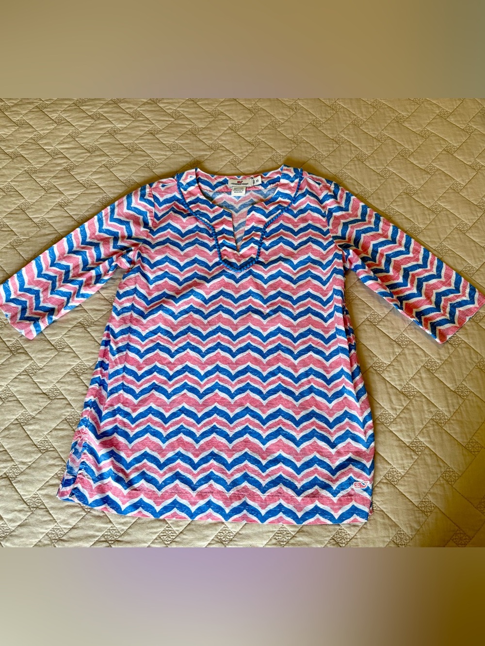 Vineyard Vines Girls' Chevron Long Sleeve Top - Pink & Blue